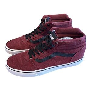 Vans SK8-Mid Mid-Top Retro Skate Shoes  Black Red Size 9